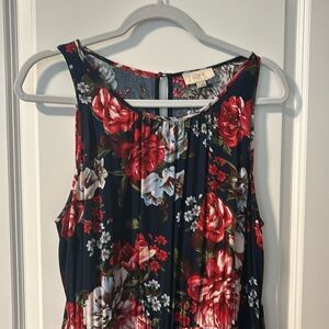 Loft outlet navy pantsuit jumper medium floral sleeveless flowly romper